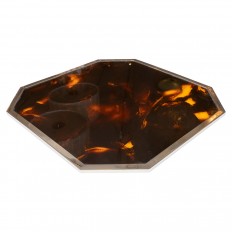 Octagonal faux tortoiseshell tray